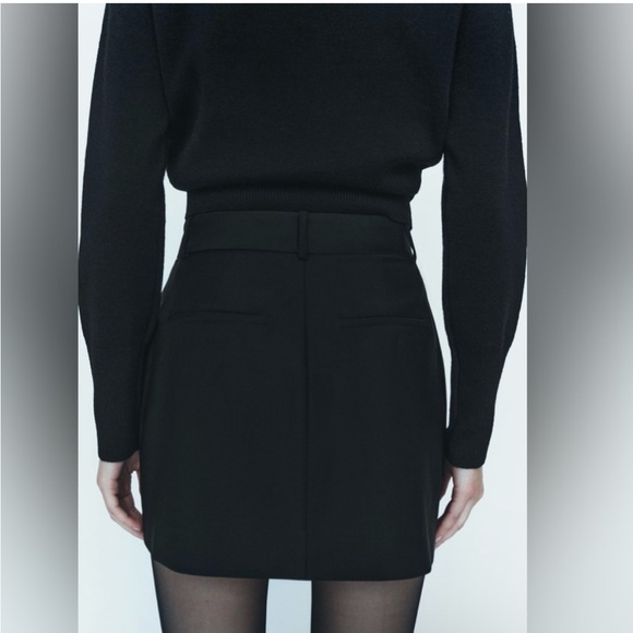 ZARA WOOL BLEND MINI SKIRT ZW COLLECTION XS BLACK 9479/301 MENSWEAR FALL WINTER - Picture 2 of 16